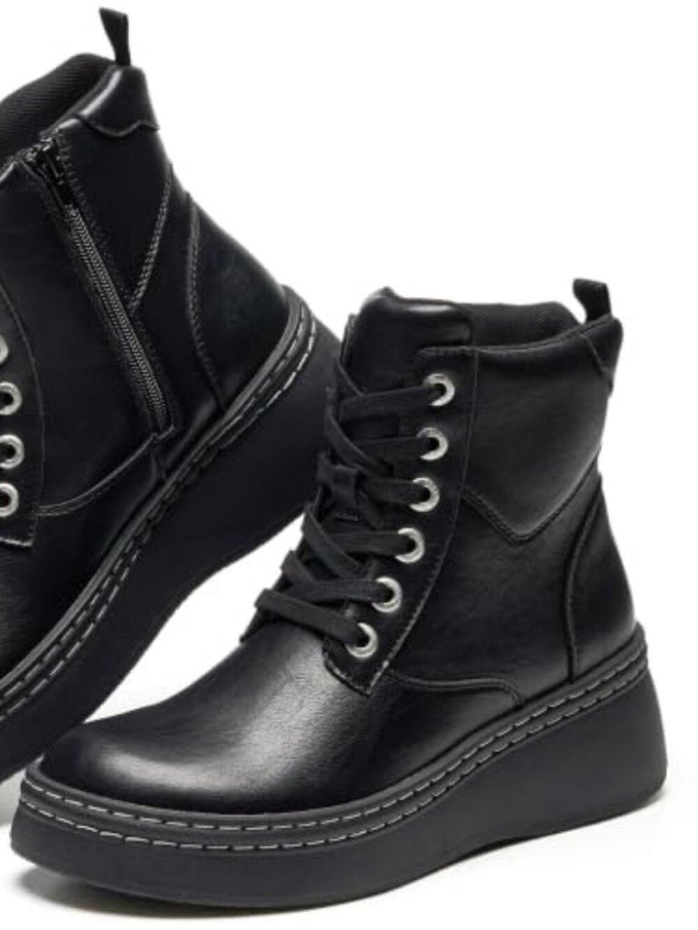 Genuine Leather Platform Ankle Boots For Women Combat Boots & Womens Boots